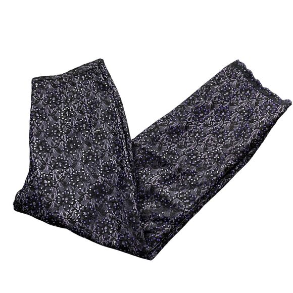Jade Melody Tam 10 Purple Black Sequins Poly Lined Acetate Back Zip Lace Hem - Picture 1 of 6